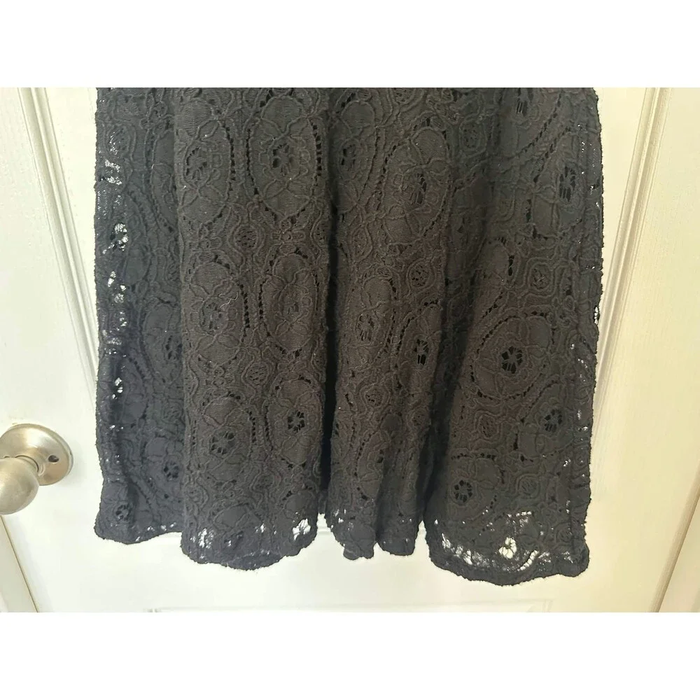 BB Dakota Black Lace Fit & Flare Lace Dress Size 0 Sleeveless Cocktail Romantic - Picture 6 of 8
